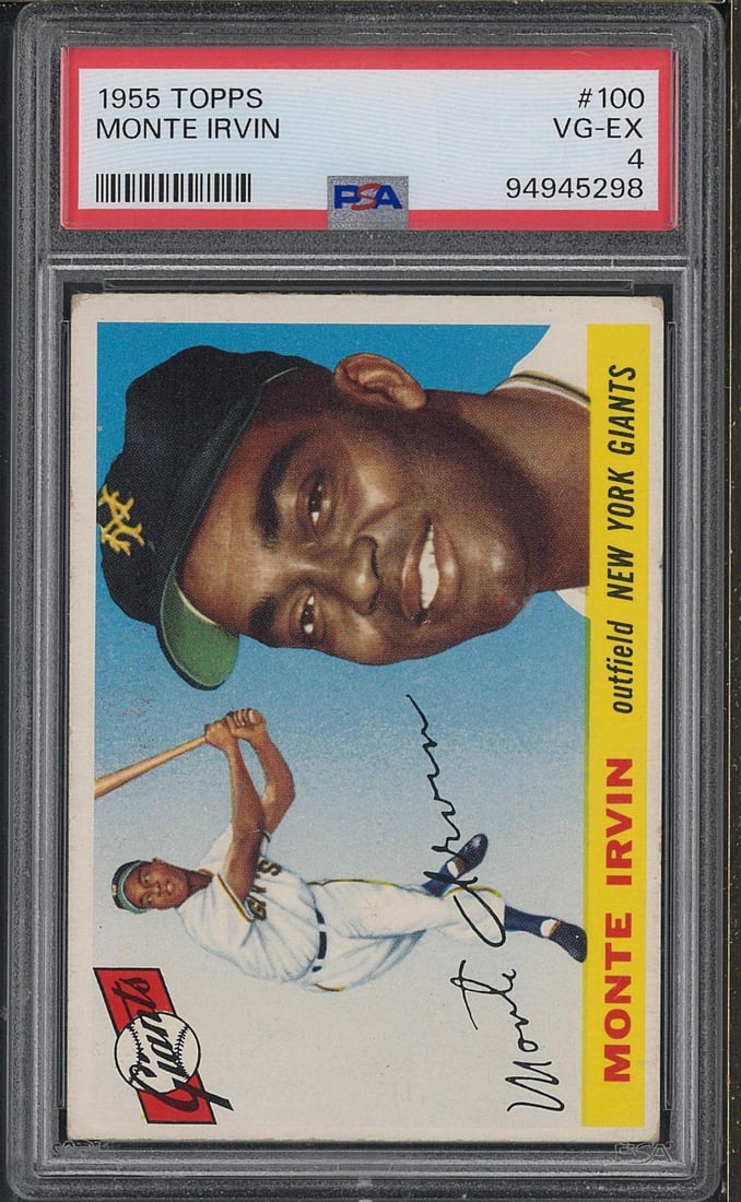 1955 Topps #100 Monte Irvin: 1955 Topps #100 Monte Irvin -PSA VG-EX 4