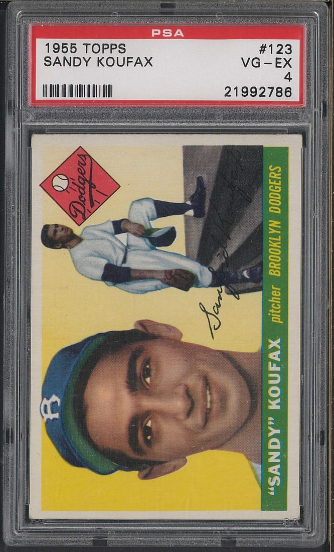 1955 Topps #123 Sandy Koufax: 1955 Topps #123 Sandy Koufax -PSA VG-EX 4