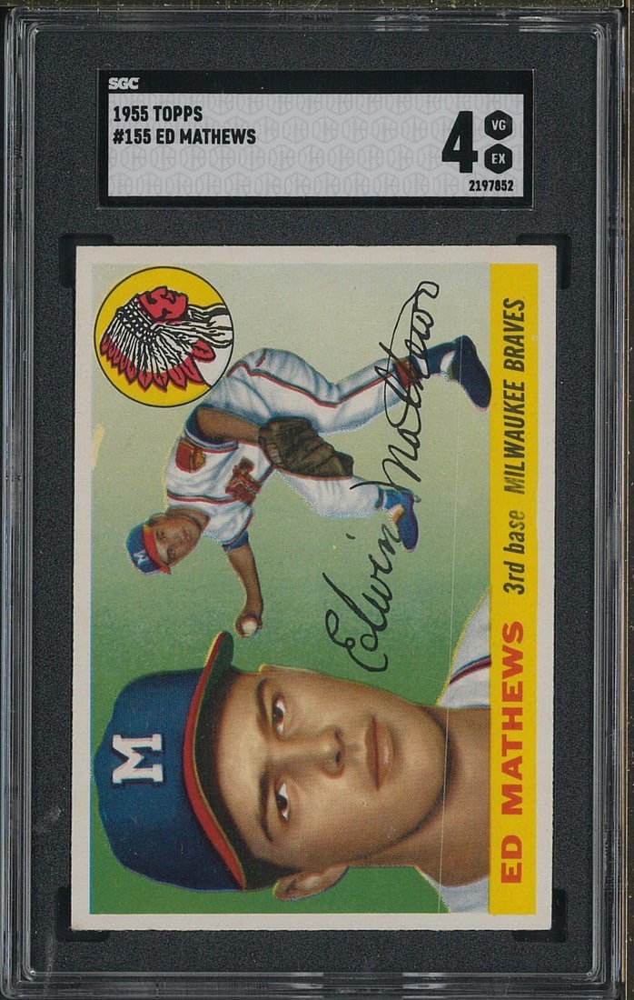 1955 Topps #155 Ed Mathews (1 of 2)