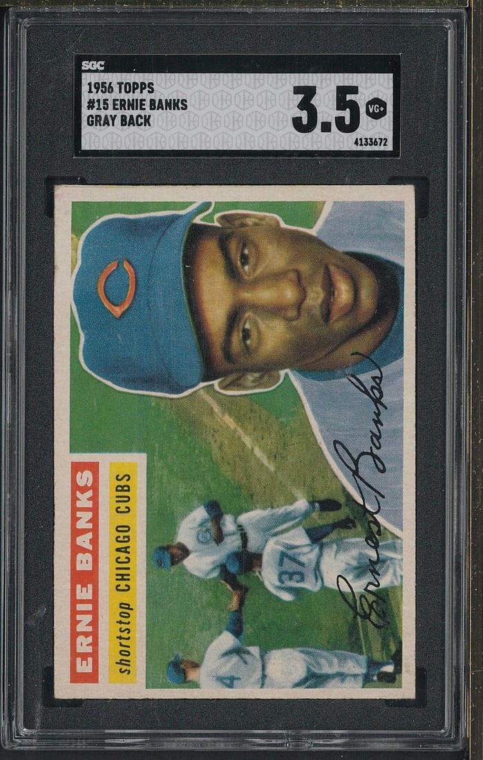 1956 Topps #15 Ernie Banks: 1956 Topps #15 Ernie Banks -SGC VG+ 3.5