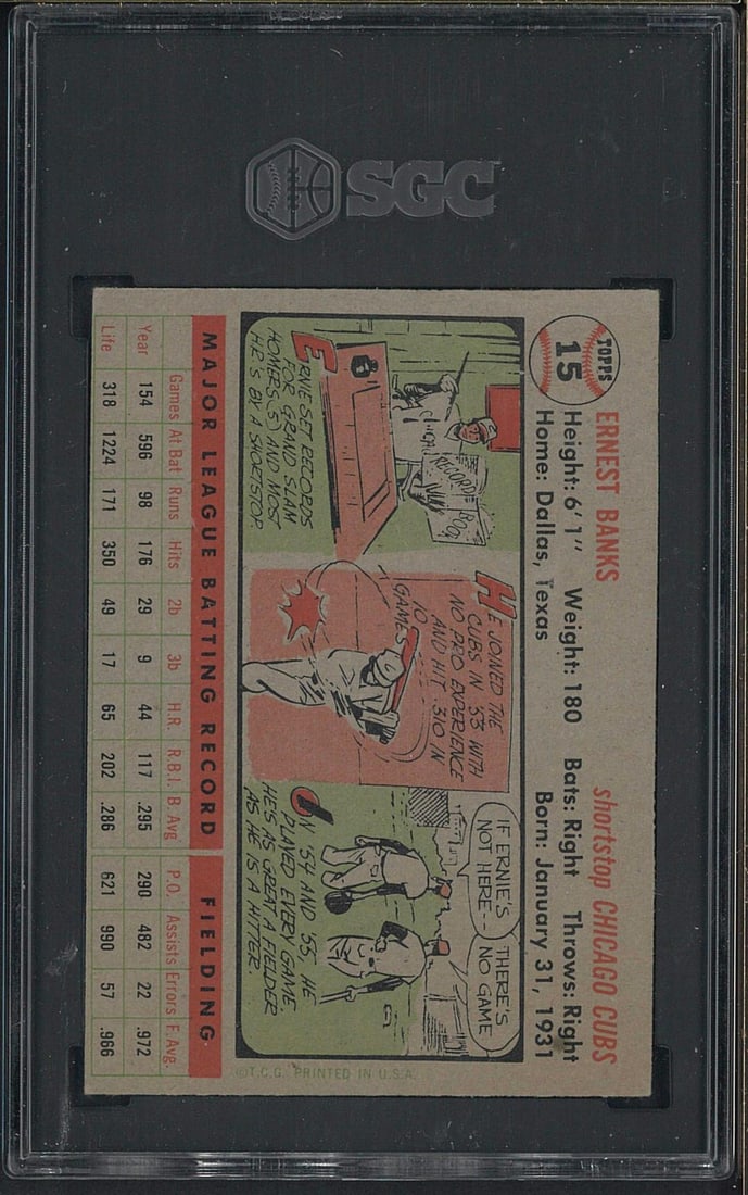 1956 Topps #15 Ernie Banks - 2