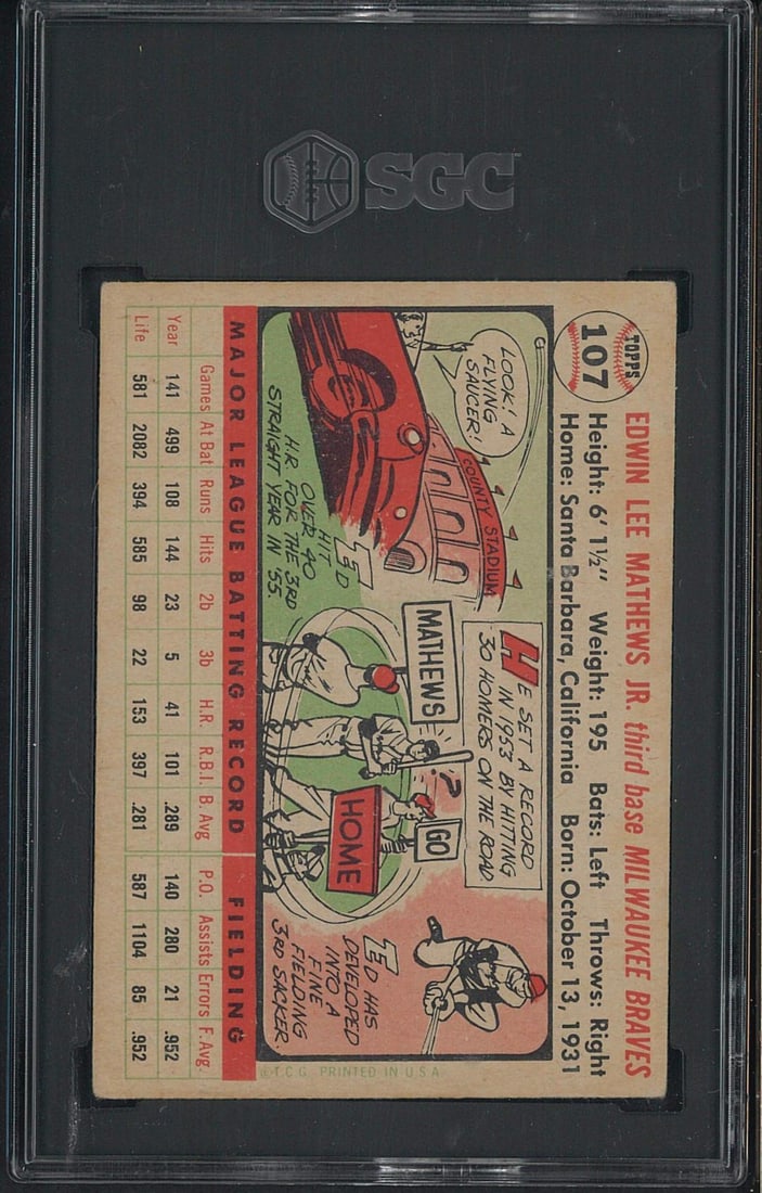 1956 Topps #107 Ed Mathews - 2
