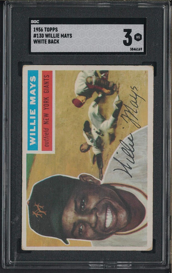 1956 Topps #130 Willie Mays (white back) (1 of 2)
