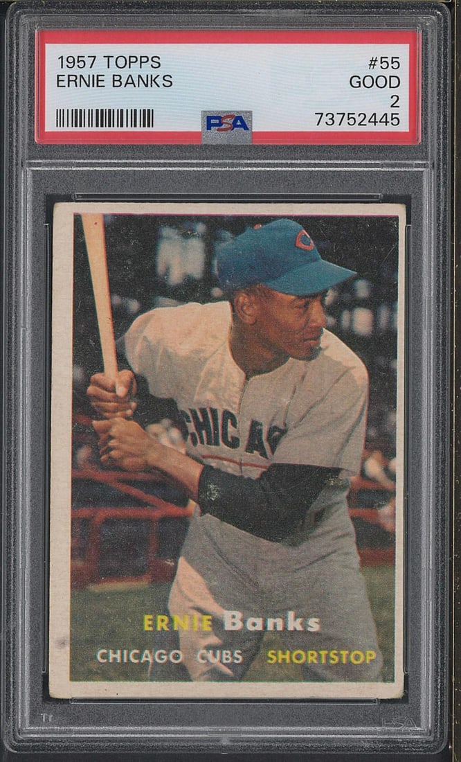 1957 Topps #55 Ernie Banks (1 of 2)