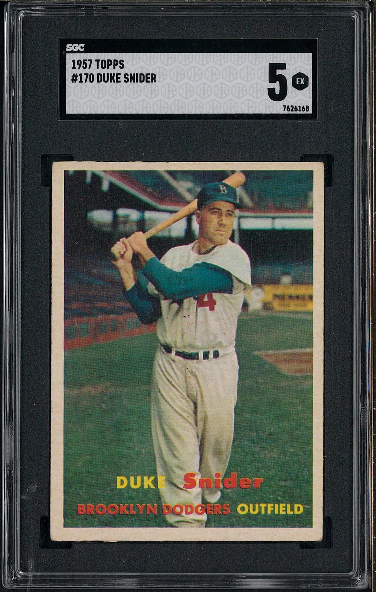 1957 Topps #170 Duke Snider: 1957 Topps #170 Duke Snider -SGC EX 5