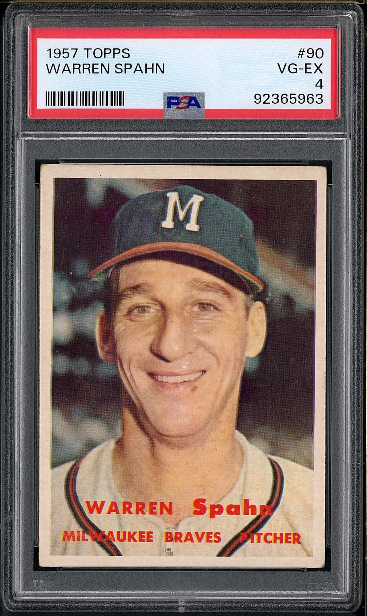 1957 Topps #90 Warren Spahn (1 of 2)