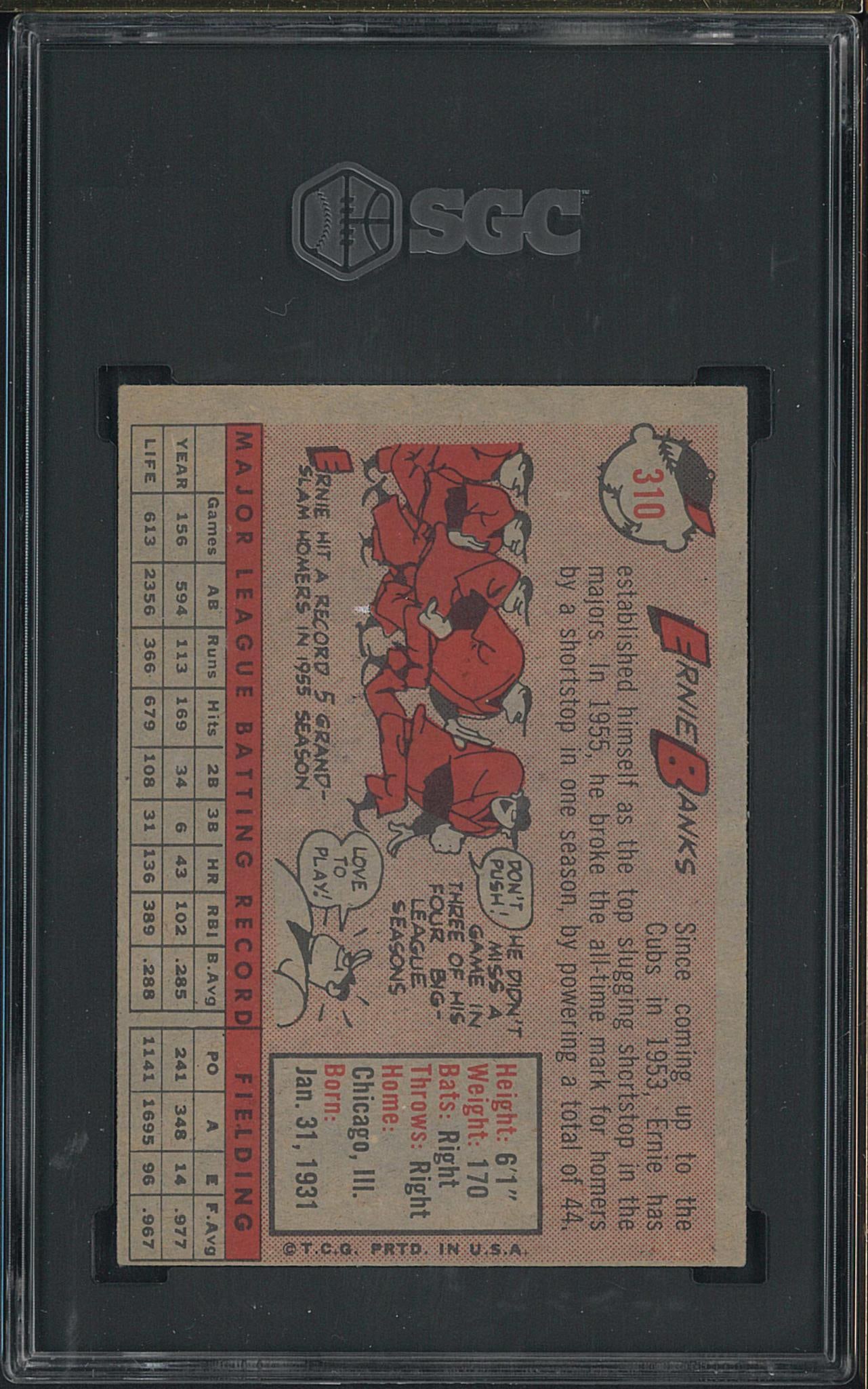 1958 Topps #310 Ernie Banks - 2