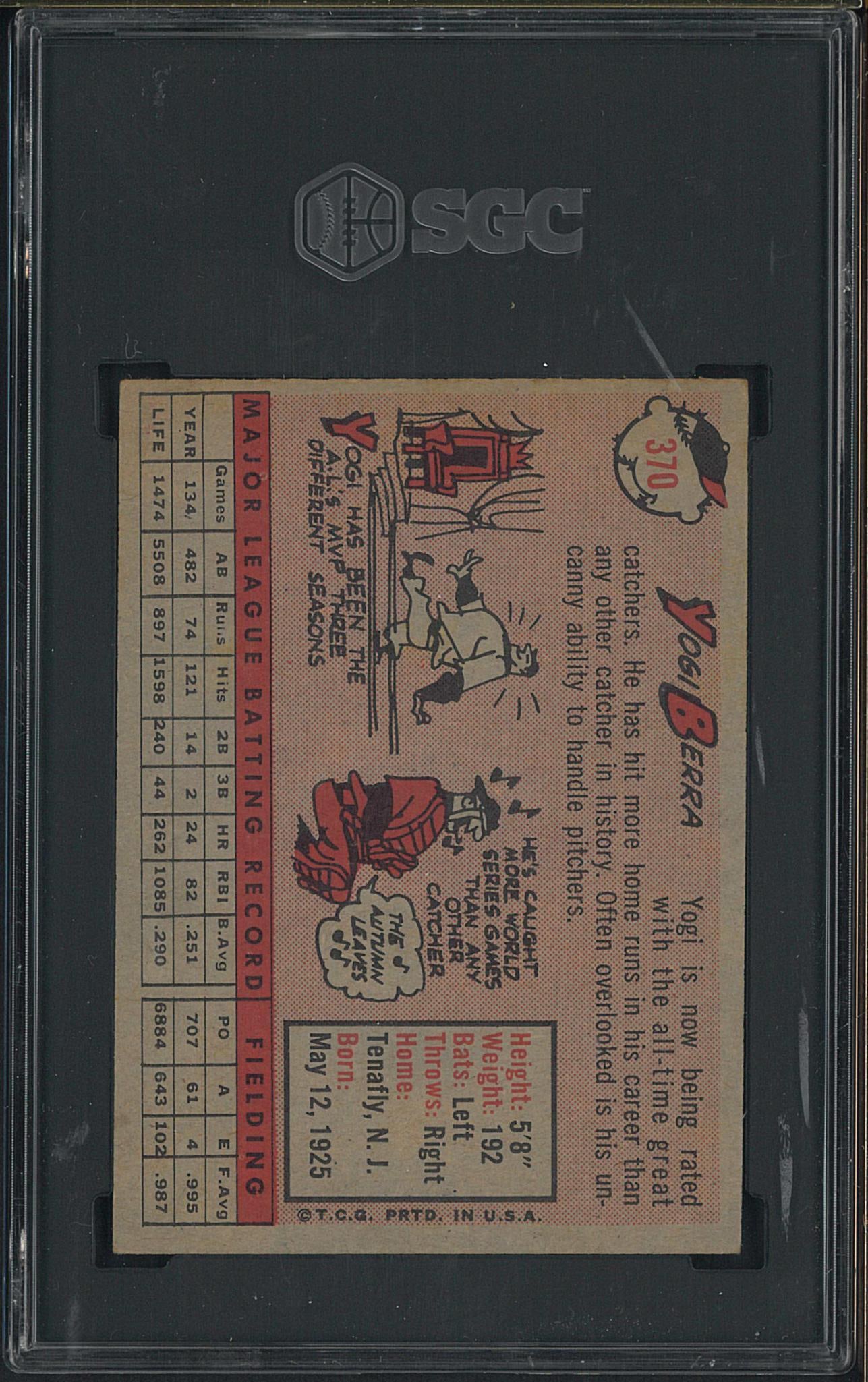 1958 Topps #370 Yogi Berra - 2
