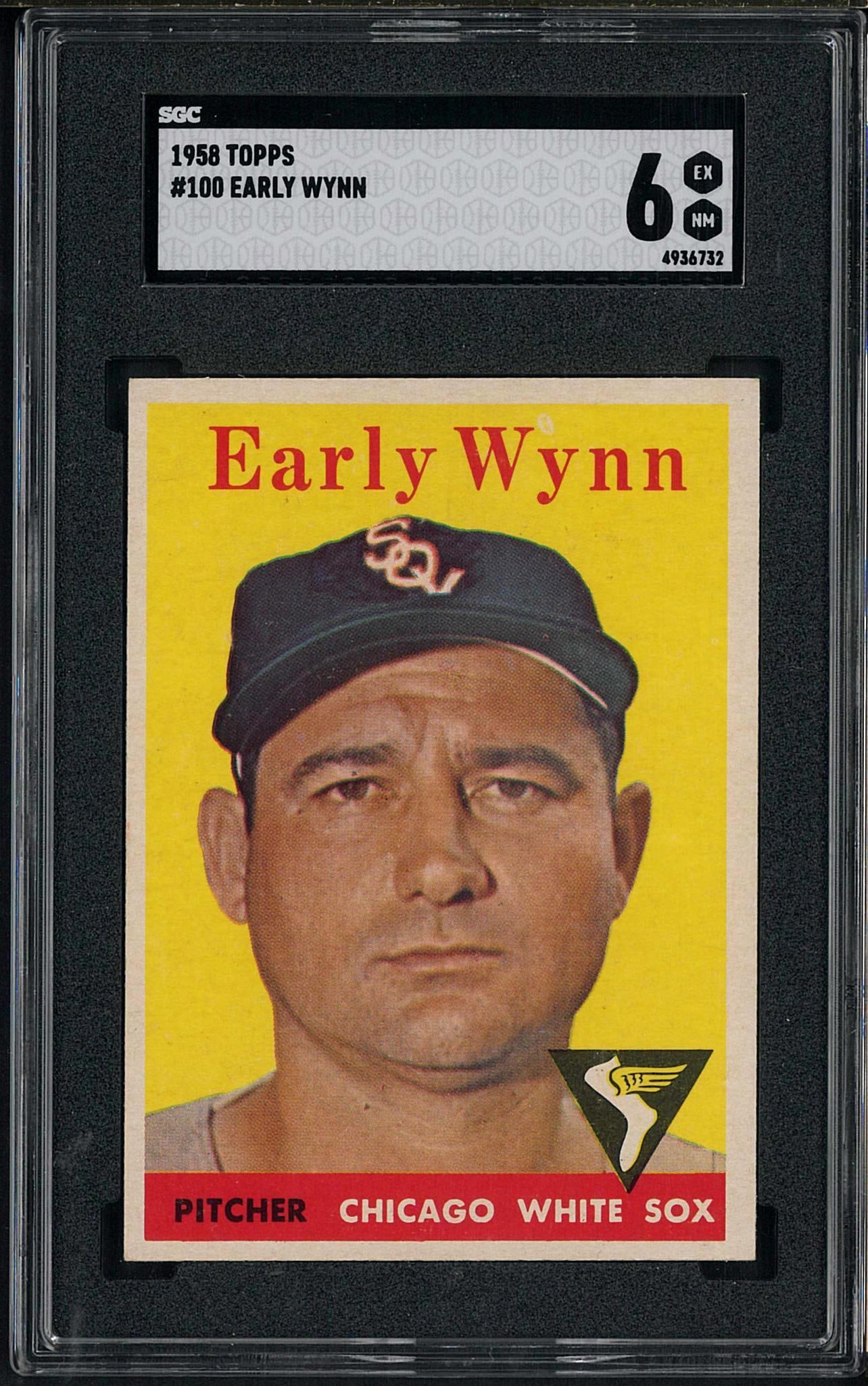 1958 Topps #100 Early Wynn: 1958 Topps #100 Early Wynn -SGC EX-NM 6