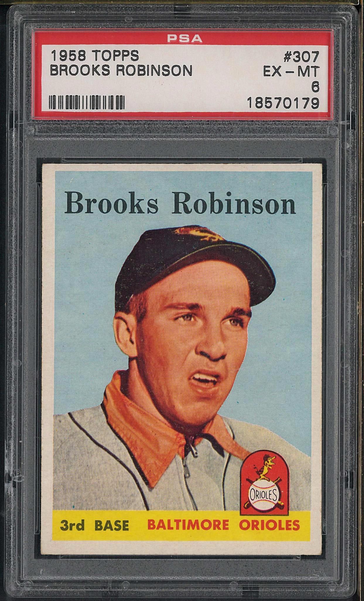 1958 Topps #307 Brooks Robinson: 1958 Topps #307 Brooks Robinson -PSA EX-MT 6