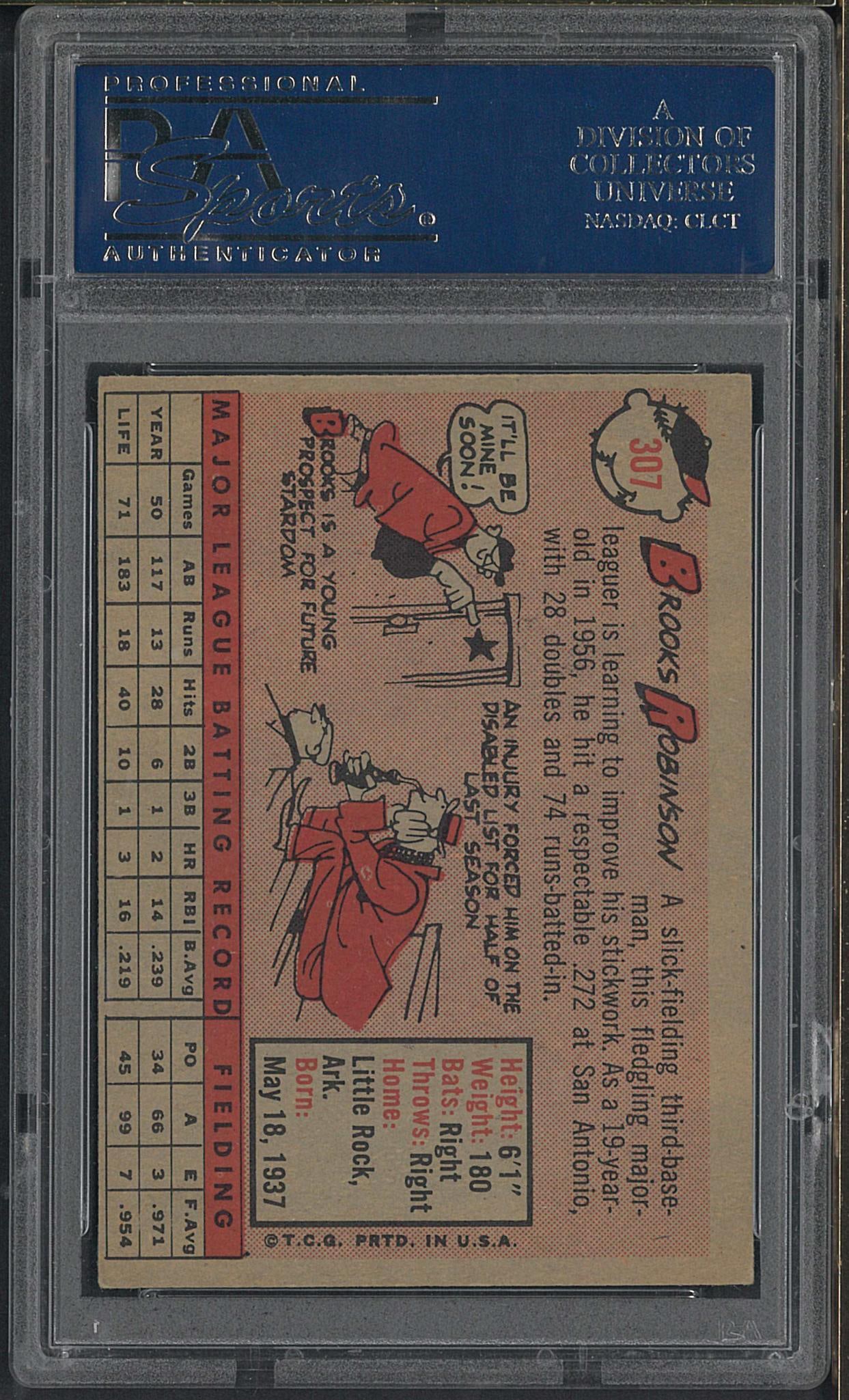 1958 Topps #307 Brooks Robinson - 2