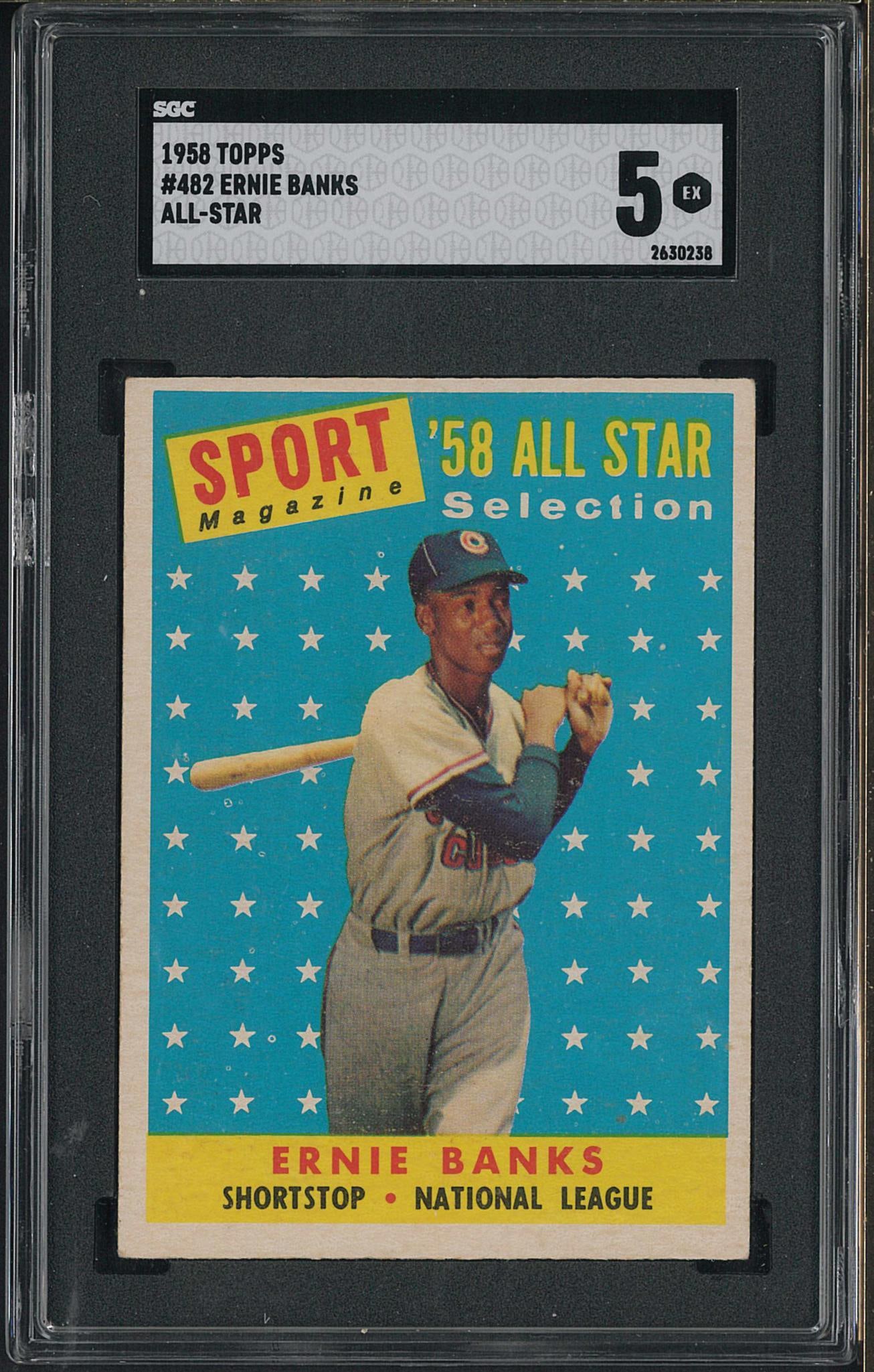 1958 Topps #482 Ernie Banks: 1958 Topps #482 Ernie Banks -SGC EX 5