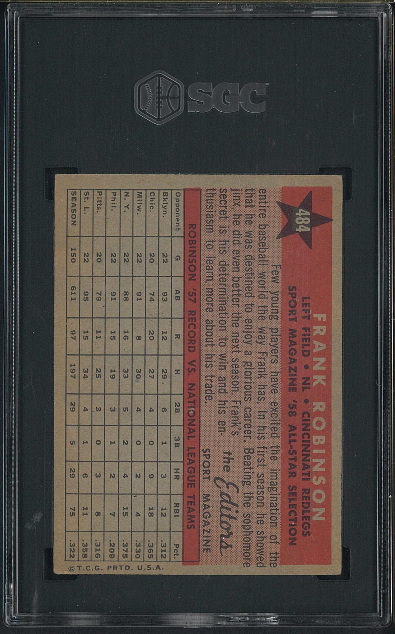 1958 Topps #484 Frank Robinson - 2
