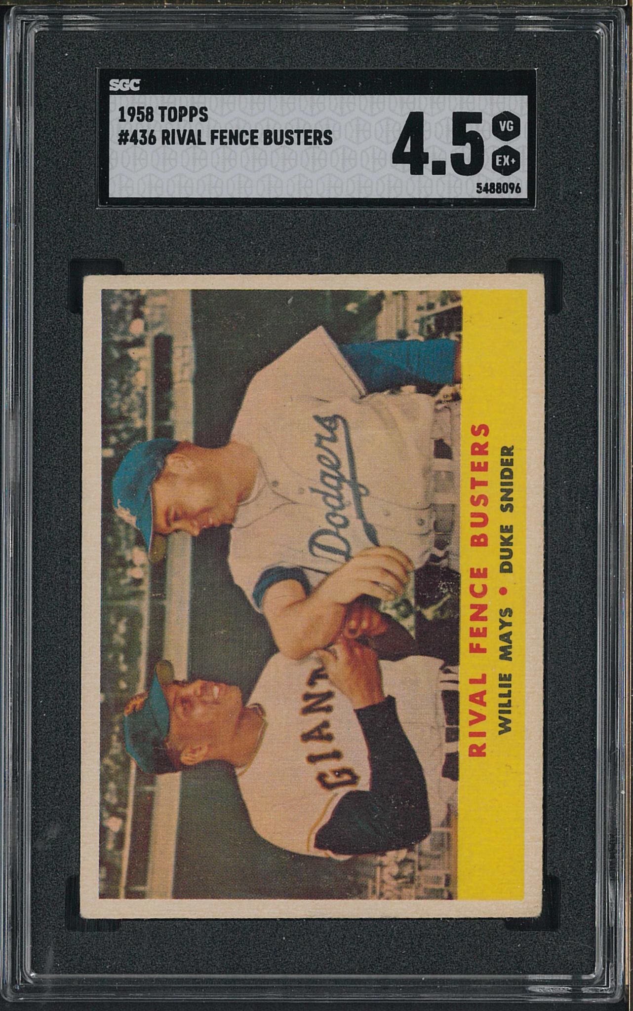1958 Topps #436 Rival Fence Busters: 1958 Topps #436 Rival Fence Busters -SGC VG-EX+ 4.5