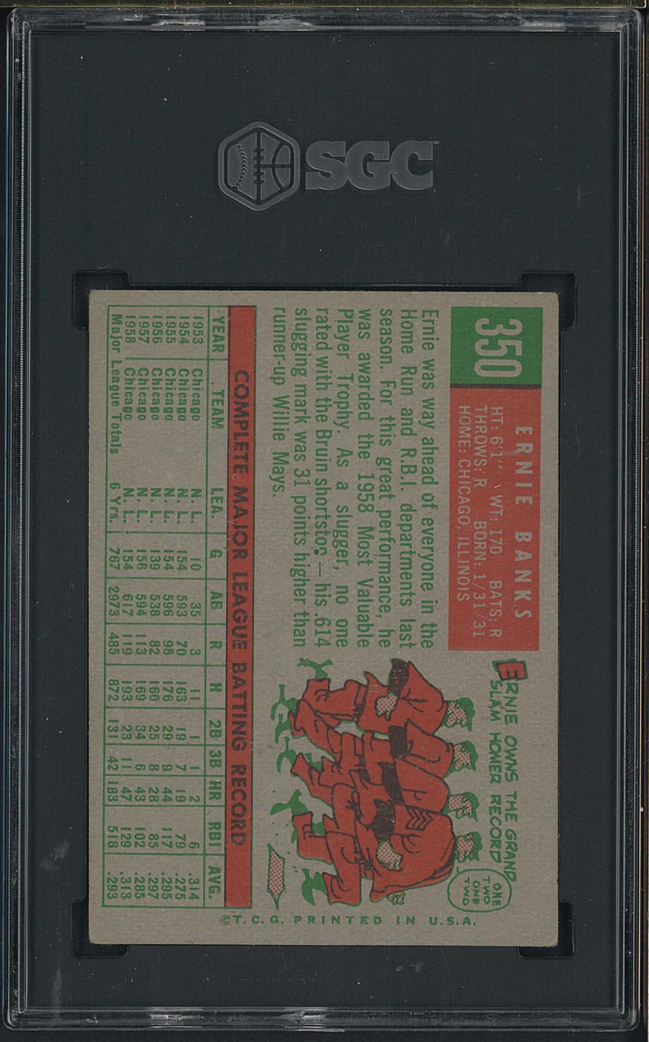 1959 Topps #350 Ernie Banks - 2
