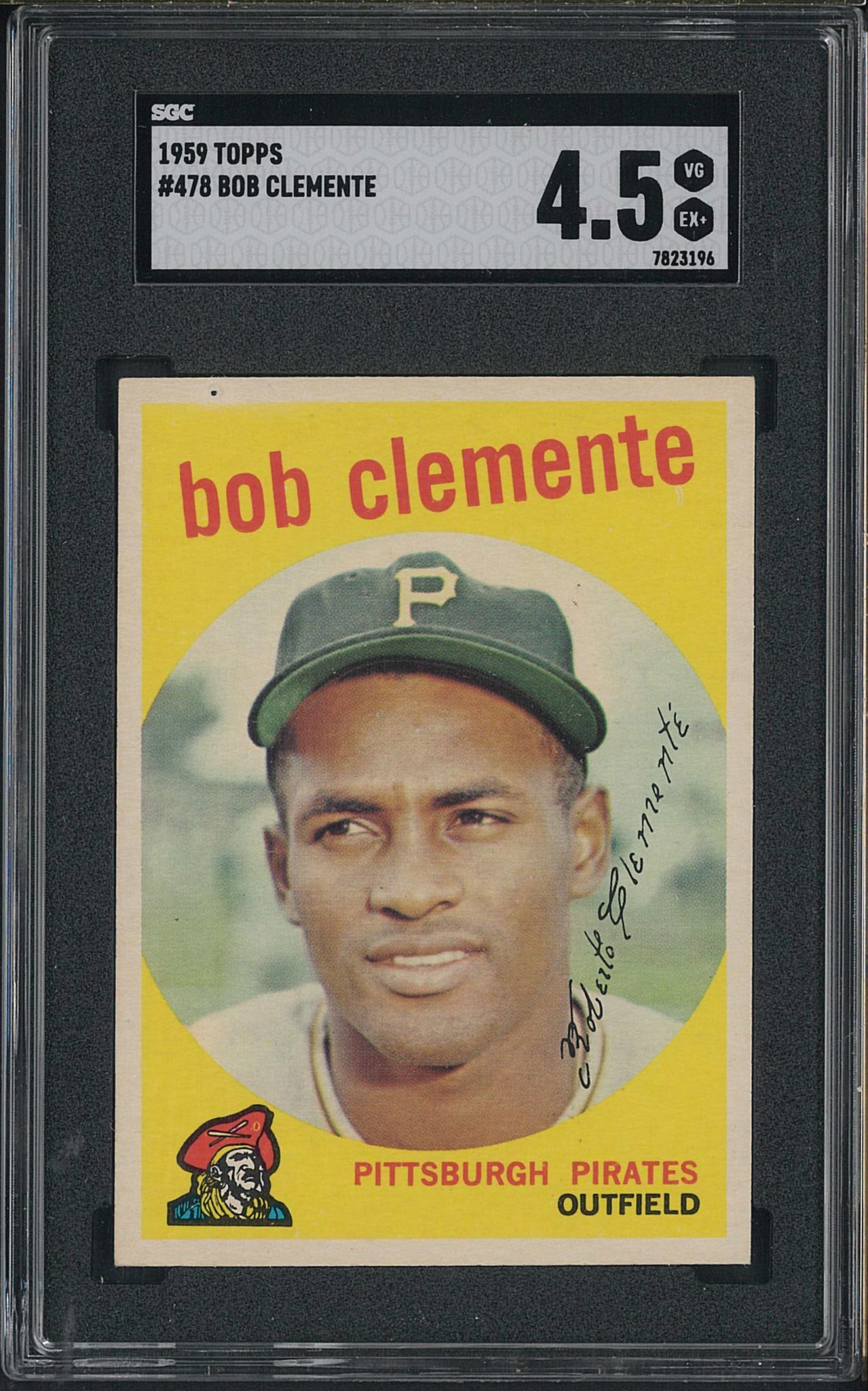 1959 Topps #478 Bob Clemente: 1959 Topps #478 Bob Clemente -SGC VG-EX+ 4.5