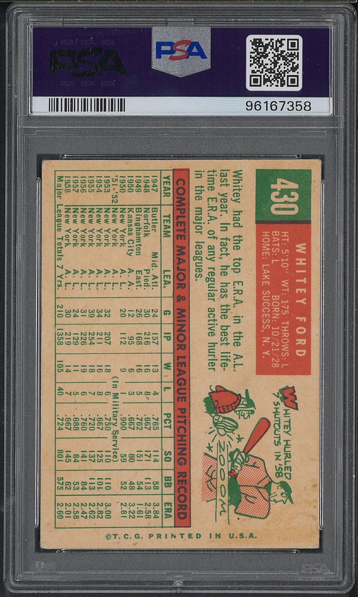 1959 Topps #430 Whitey Ford - 2