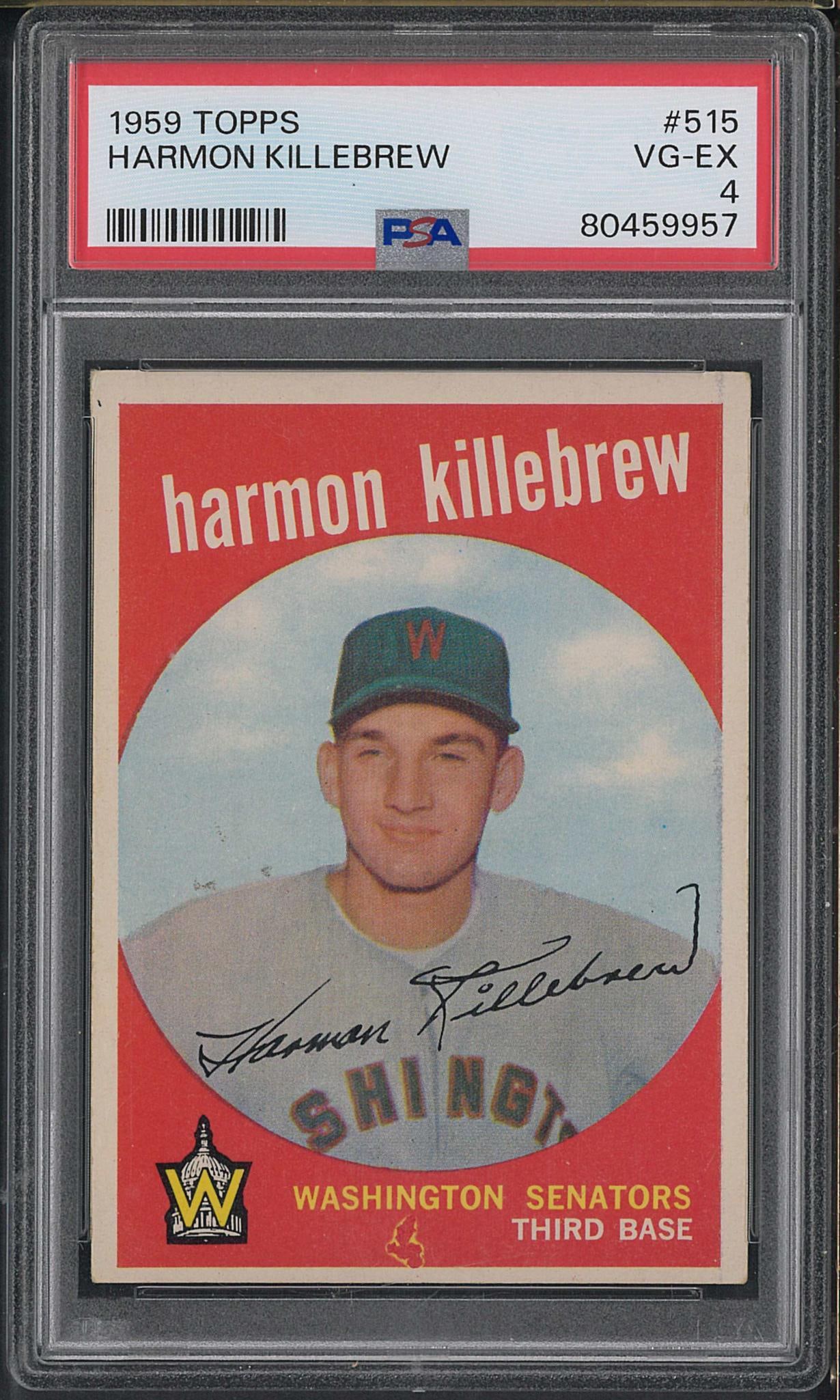 1959 Topps #515 Harmon Killebrew: 1959 Topps #515 Harmon Killebrew -PSA VG-EX 4
