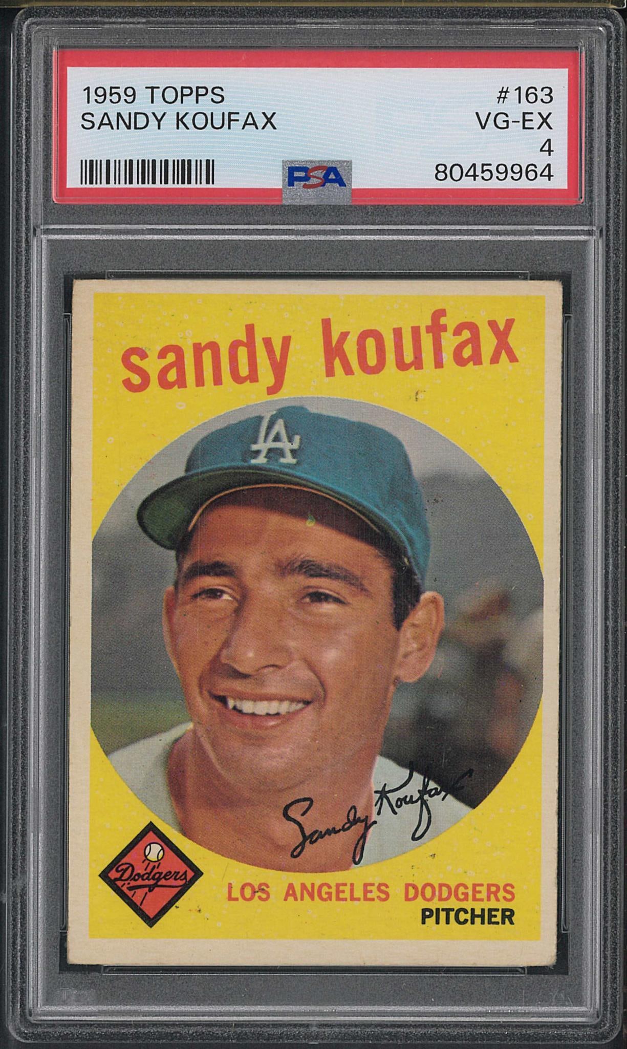 1959 Topps #163 Sandy Koufax: 1959 Topps #163 Sandy Koufax -PSA VG-EX 4