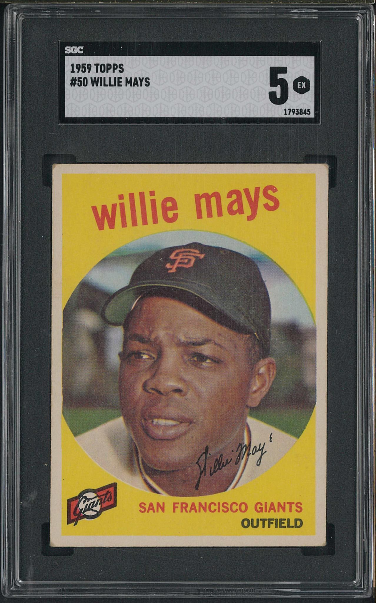 1959 Topps #50 Willie Mays: 1959 Topps #50 Willie Mays -SGC EX 5