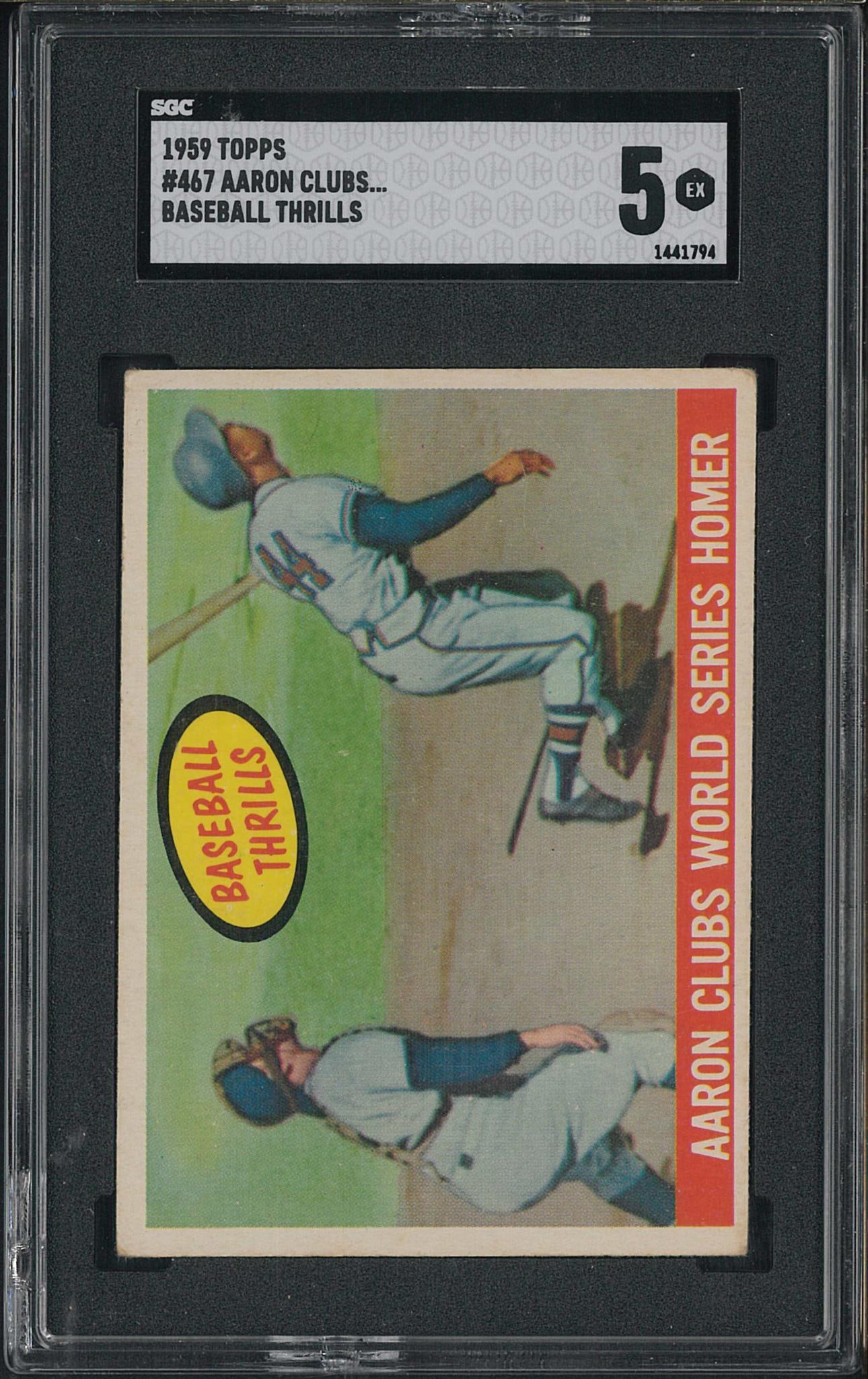 1959 Topps #467 Aaron Clubs World Series Homer (1 of 2)
