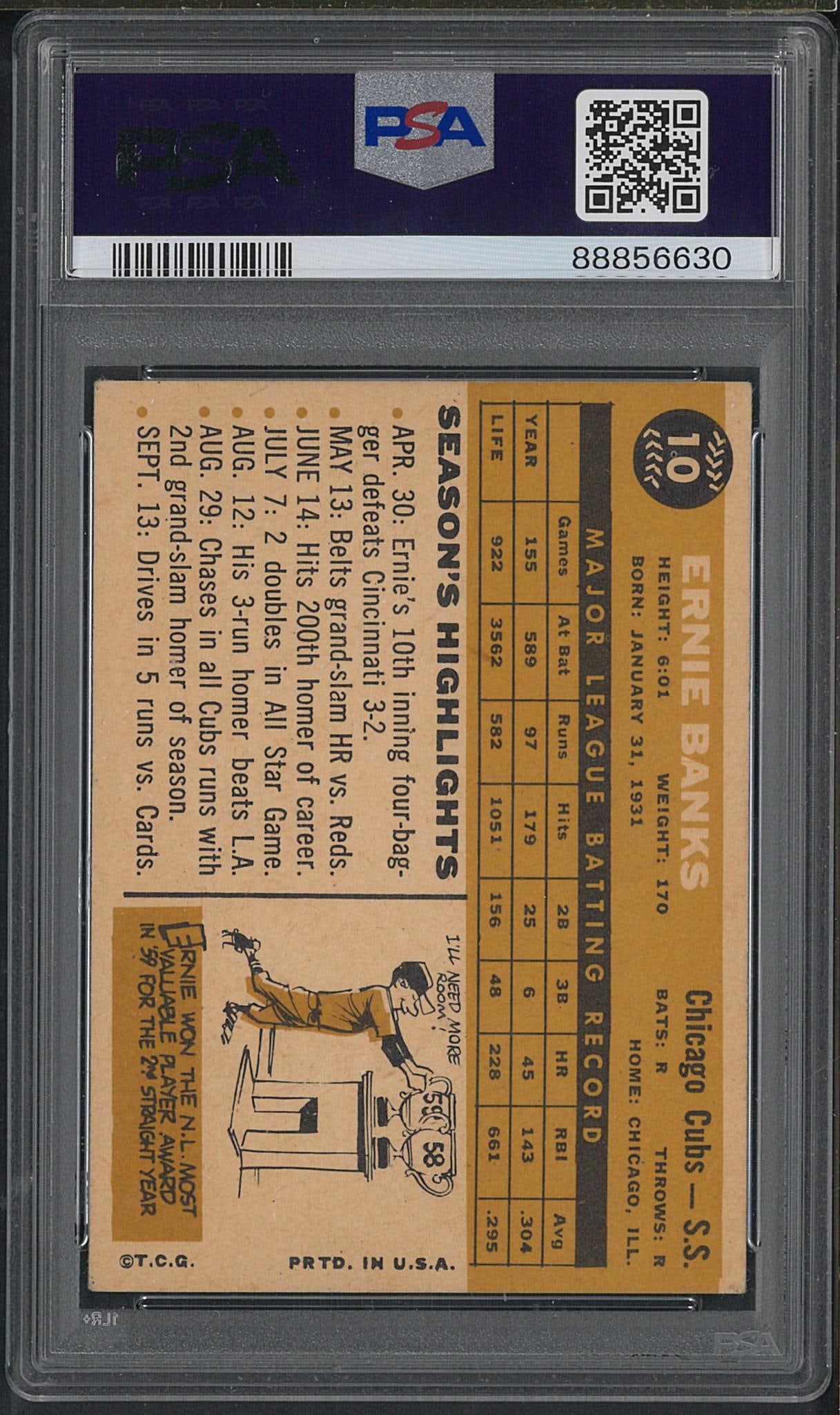1960 Topps #10 Ernie Banks - 2