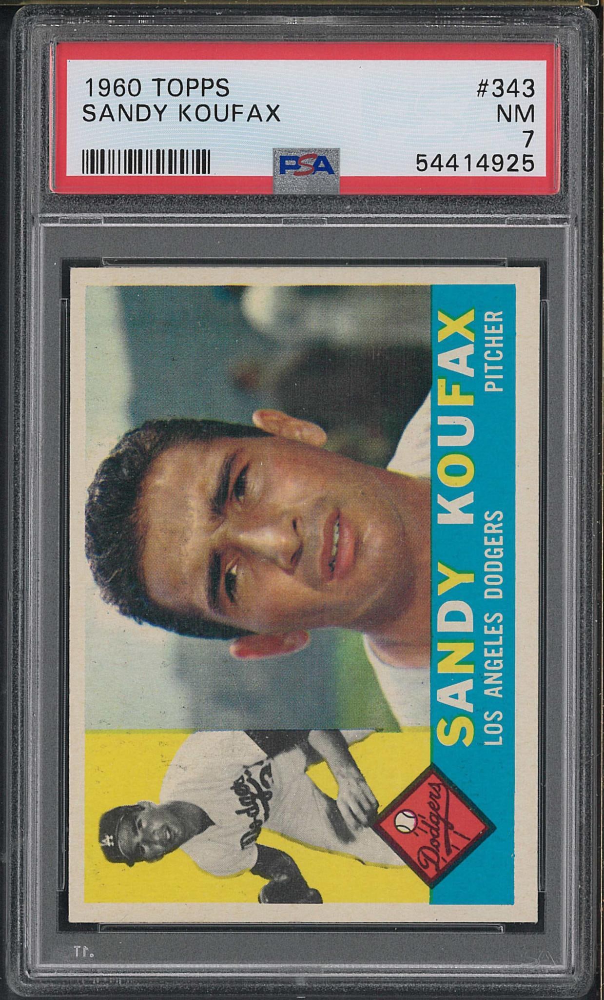 1960 Topps #343 Sandy Koufax: 1960 Topps #343 Sandy Koufax -PSA NM 7