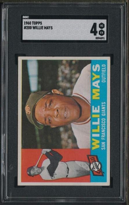 1960 Topps #200 Willie Mays: 1960 Topps #200 Willie Mays -SGC VG-EX 4