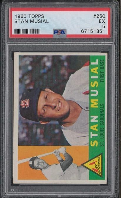 1960 Topps #250 Stan Musial: 1960 Topps #250 Stan Musial -PSA EX 5