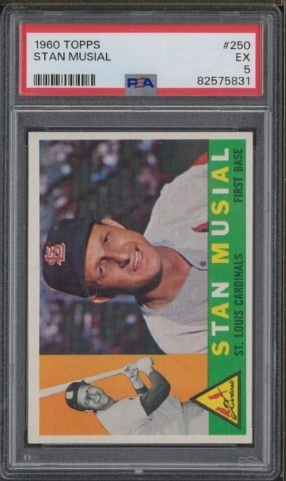 1960 Topps #250 Stan Musial: 1960 Topps #250 Stan Musial -PSA EX 5