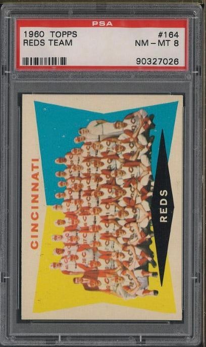 1960 Topps #164 Reds Team: 1960 Topps #164 Reds Team -PSA NM-MT 8