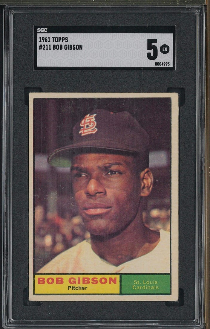1961 Topps #211 Bob Gibson: 1961 Topps #211 Bob Gibson -SGC EX 5