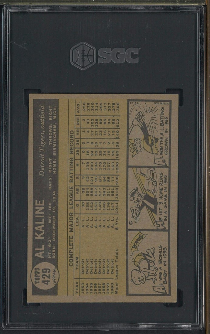 1961 Topps #429 Al Kaline - 2