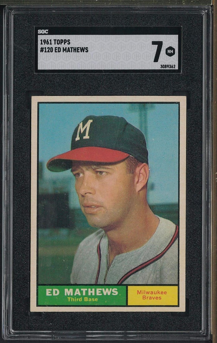 1961 Topps #120 Ed Mathews: 1961 Topps #120 Ed Mathews -SGC NM 7