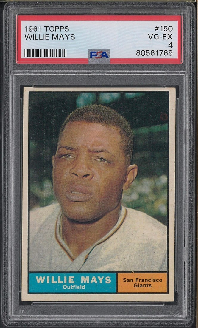1961 Topps #150 Willie Mays: 1961 Topps #150 Willie Mays -PSA VG-EX 4