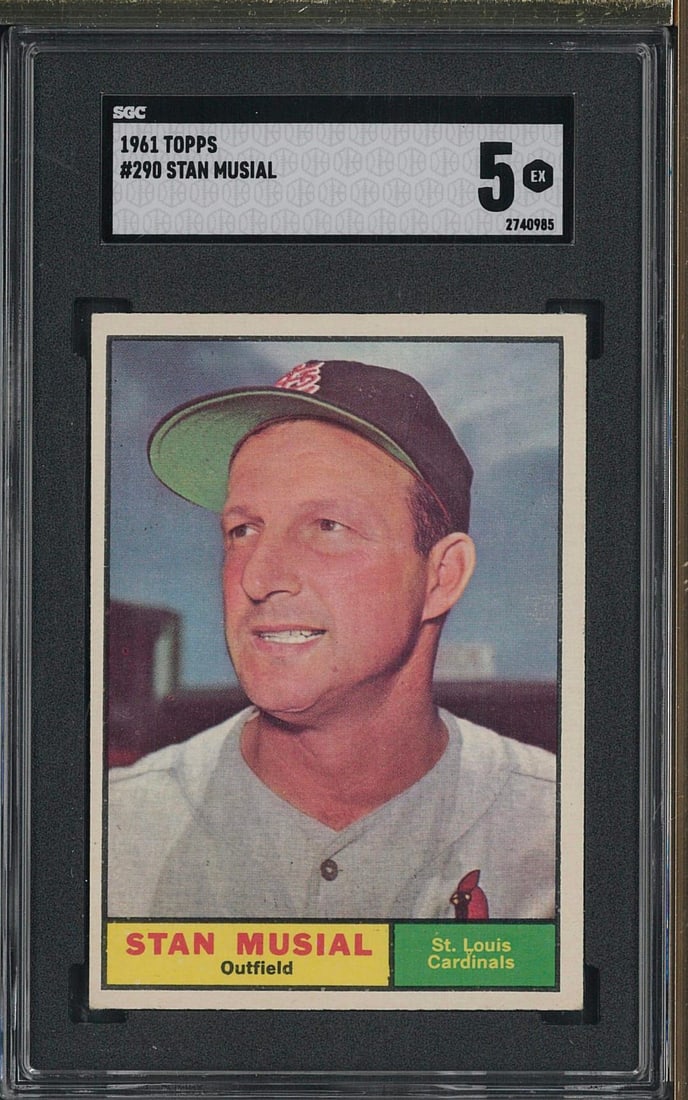 1961 Topps #290 Stan Musial: 1961 Topps #290 Stan Musial -SGC EX 5