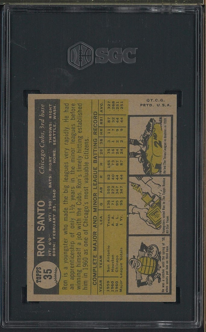 1961 Topps #35 Ron Santo - 2