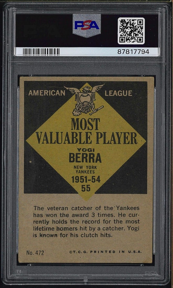 1961 Topps #472 Yogi Berra - 2