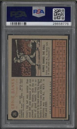 1962 Topps #25 Ernie Banks - 2