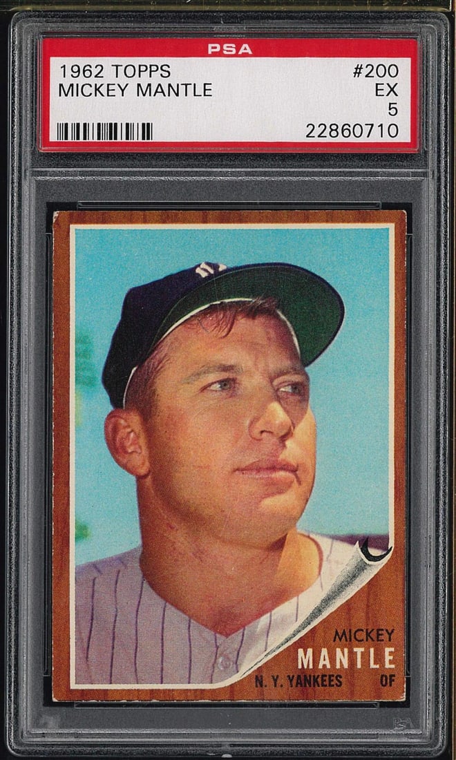 1962 Topps #200 Mickey Mantle: 1962 Topps #200 Mickey Mantle -PSA EX 5