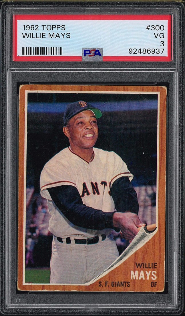 1962 Topps #300 Willie Mays: 1962 Topps #300 Willie Mays -PSA VG 3