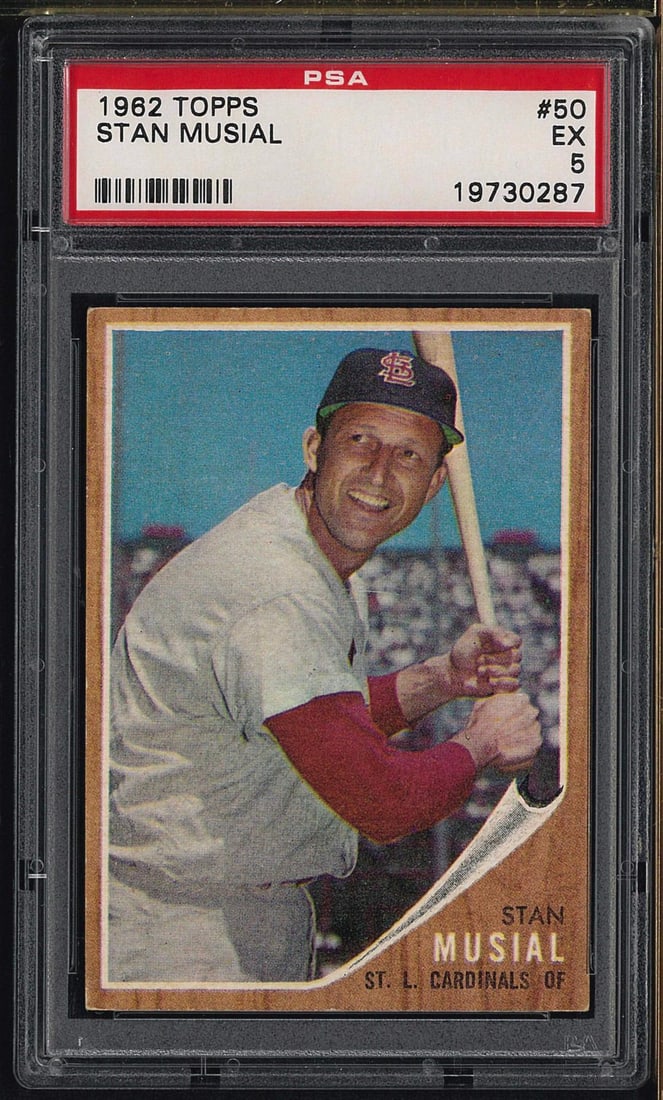 1962 Topps #50 Stan Musial: 1962 Topps #50 Stan Musial -PSA EX 5
