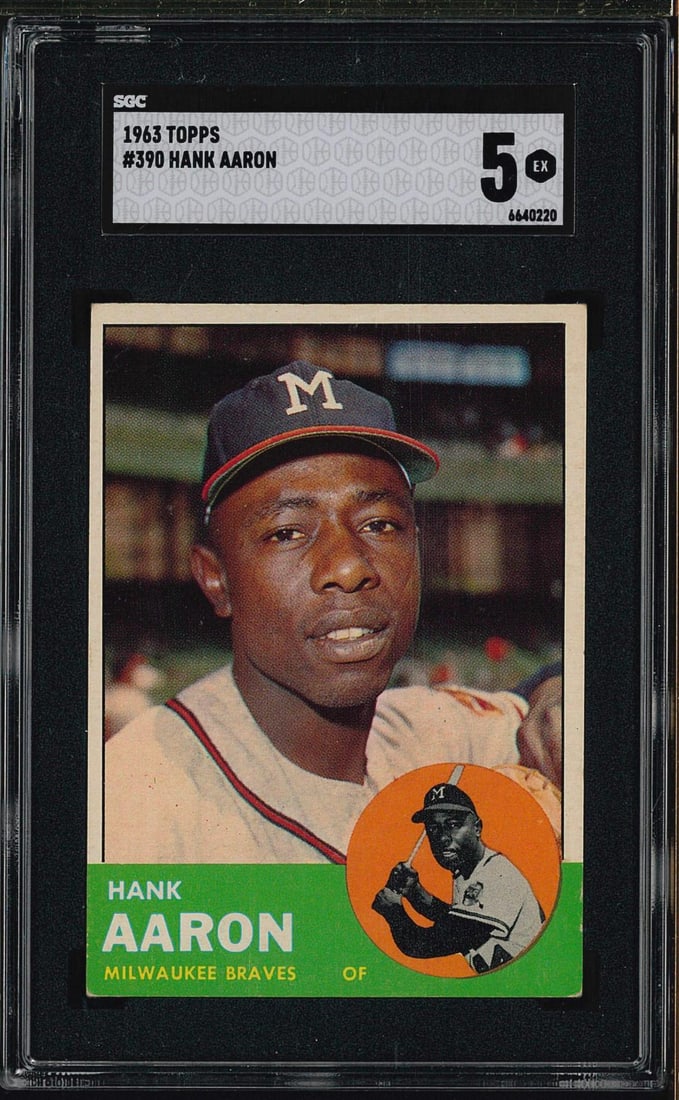 1963 Topps #390 Hank Aaron (1 of 2)