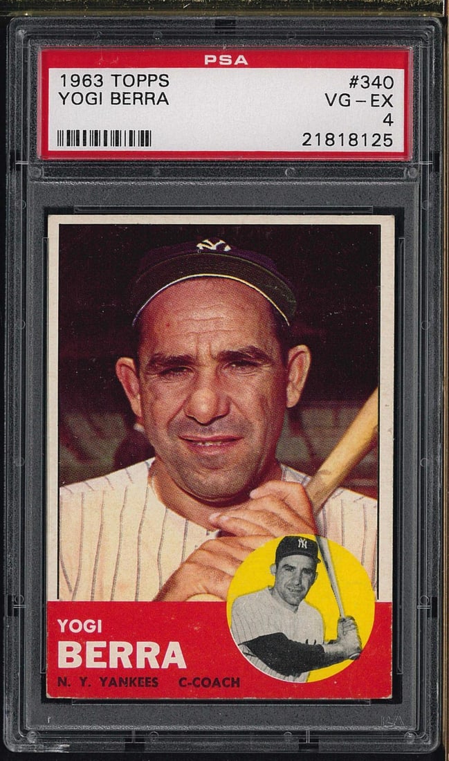 1963 Topps #340 Yogi Berra: 1963 Topps #340 Yogi Berra -PSA VG-EX 4