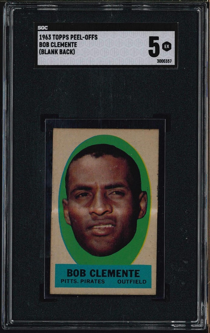 1963 Topps Peel-Offs Bob Clemente (blank back): 1963 Topps Peel-Offs Bob Clemente (blank back) -SGC EX 5