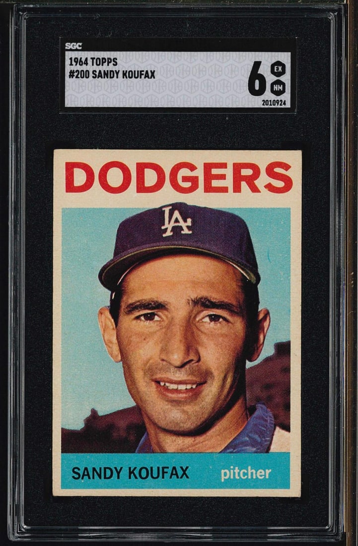 1964 Topps #200 Sandy Koufax: 1964 Topps #200 Sandy Koufax -SGC EX-NM 6