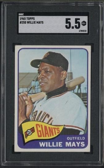 1965 Topps #250 Willie Mays: 1965 Topps #250 Willie Mays -SGC EX+ 5.5