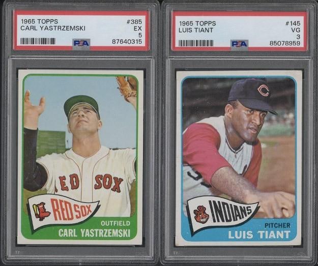 (2) 1965 Topps Cards: (2) 1965 Topps Cards -#145 Luis Tiant, PSA VG 3 & #385 Carl Yastrzemski, PSA EX 5