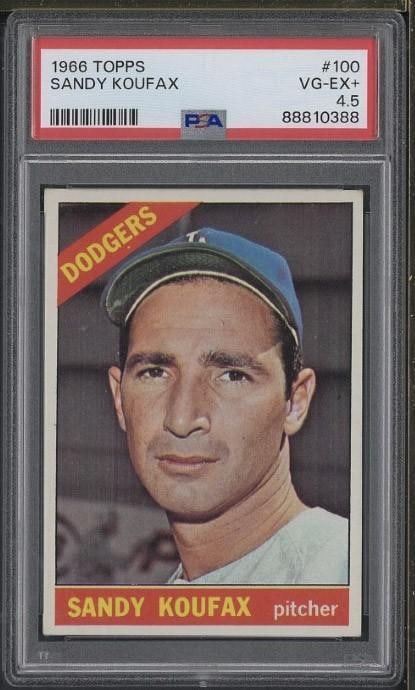 1966 Topps #100 Sandy Koufax: 1966 Topps #100 Sandy Koufax -PSA VG-EX+ 4.5