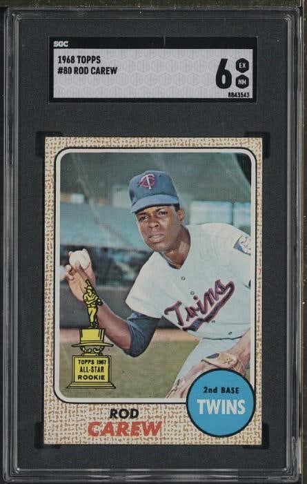 1968 Topps #80 Rod Carew: 1968 Topps #80 Rod Carew -SGC EX-NM 6